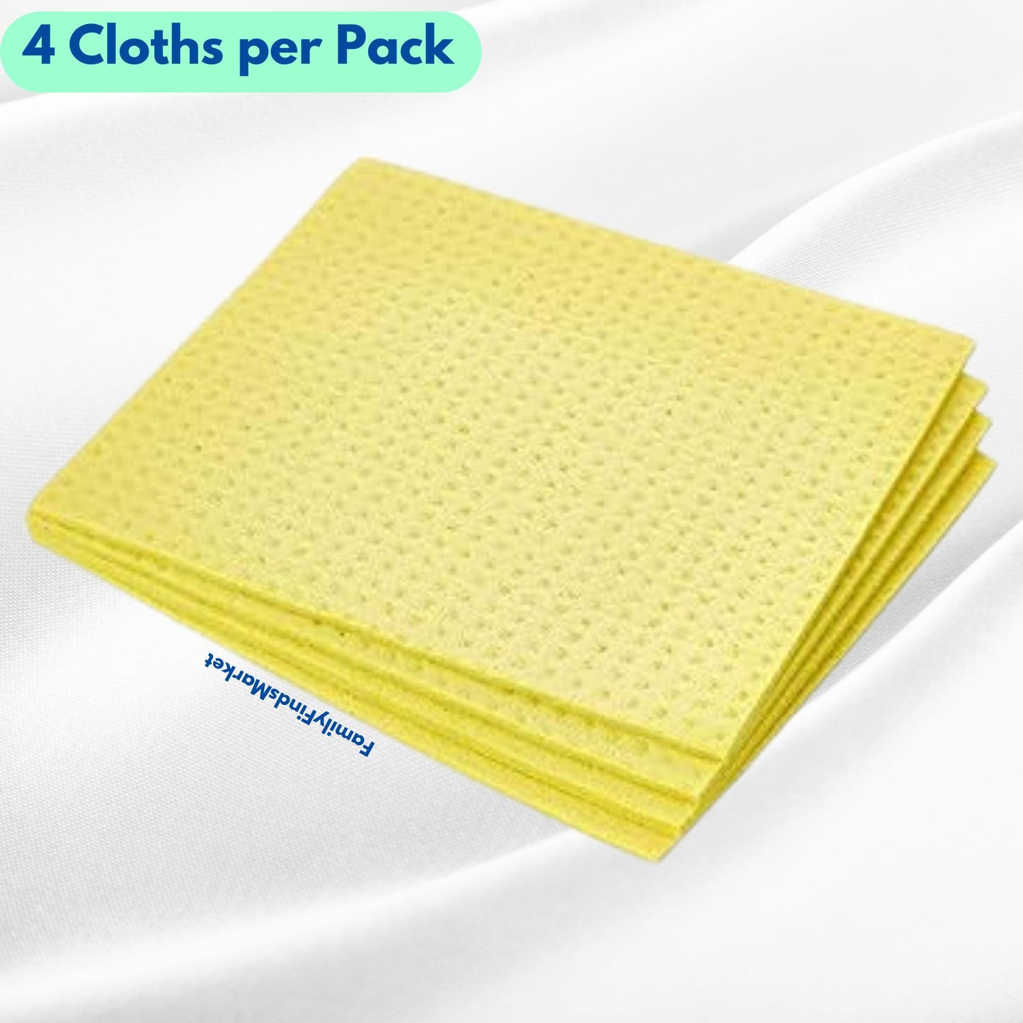 Spontex Sponge Cloths Yellow  - Multi Surface Cleaning Cloths - Pack of 4