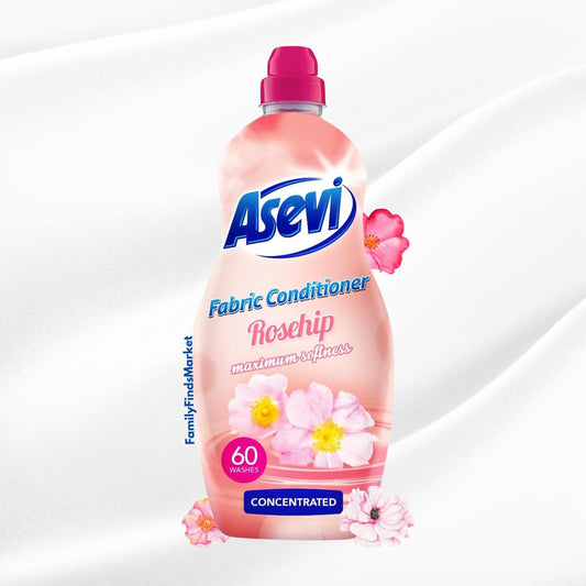 Asevi Fabric Softener Rosehip 60W - Maximum Softness Concentrated Laundry Conditioner