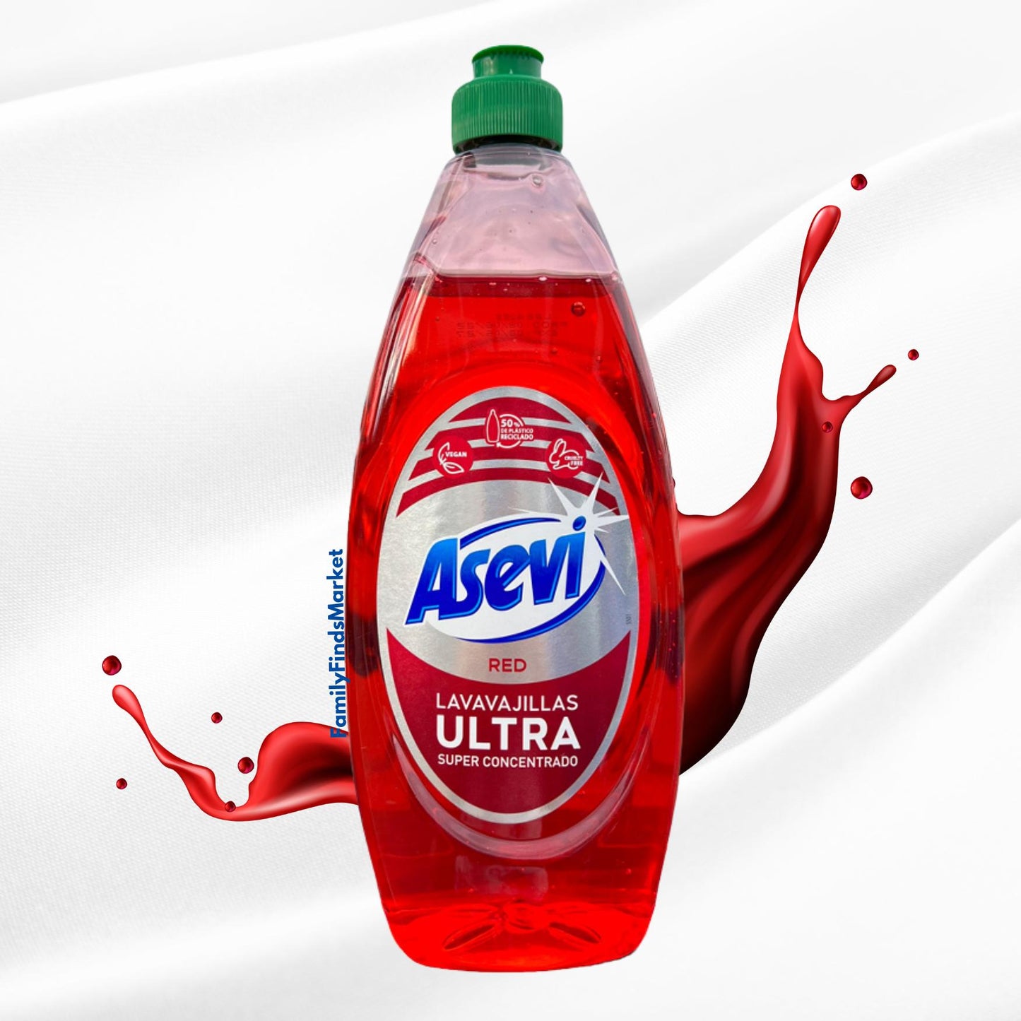 Asevi Super Concentrated Washing Up Liquid 650ml - Ultra Red