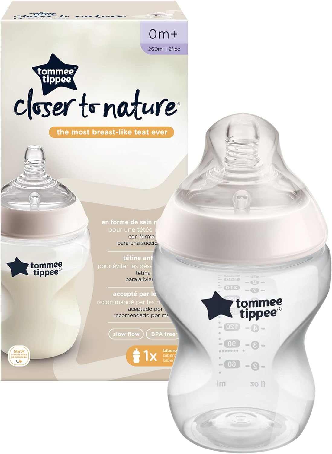 Tommee Tippee Closer To Nature Baby Bottle 0+Months - 260ml