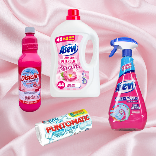 Spanish Cleaning Bundle - Pink Bundle Disicilin Asevi Puntomatic - Floor Cleaner Detergent Stain Remover