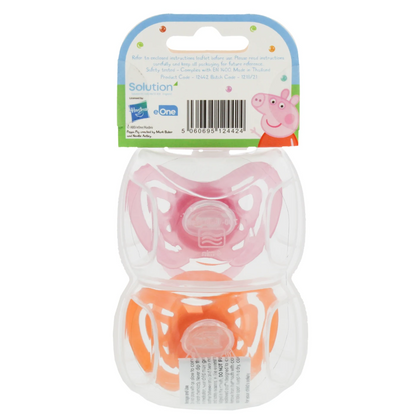 Peppa Pig Set of 2 Dummies - Baby Soothers - With Sterilising Case