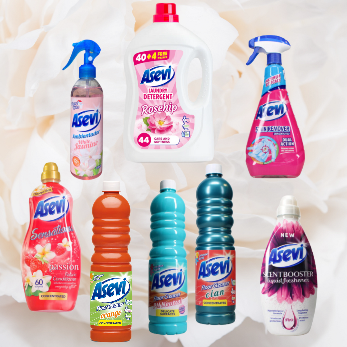 Asevi Bundle Cleaning - Floor Cleaners, detergent, Air & Fabric Freshner, Scent Booster, Stain Remover