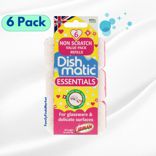 Dishmatic Nonscratch Refills 6 Pack – Gentle, Effective Cleaning for Your Dishes