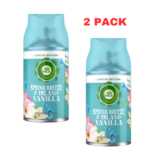 2 x AirWick Refill Spring Breeze & Island Vanilla