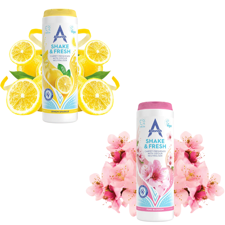 Astonish Shake & Fresh Carpet Freshner - Spring Blossom , Lemon Sparkle