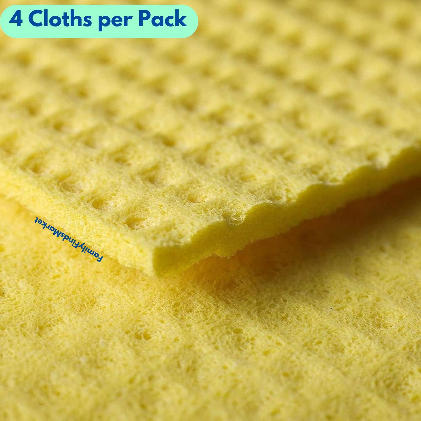 Spontex Sponge Cloths Yellow  - Multi Surface Cleaning Cloths - Pack of 4