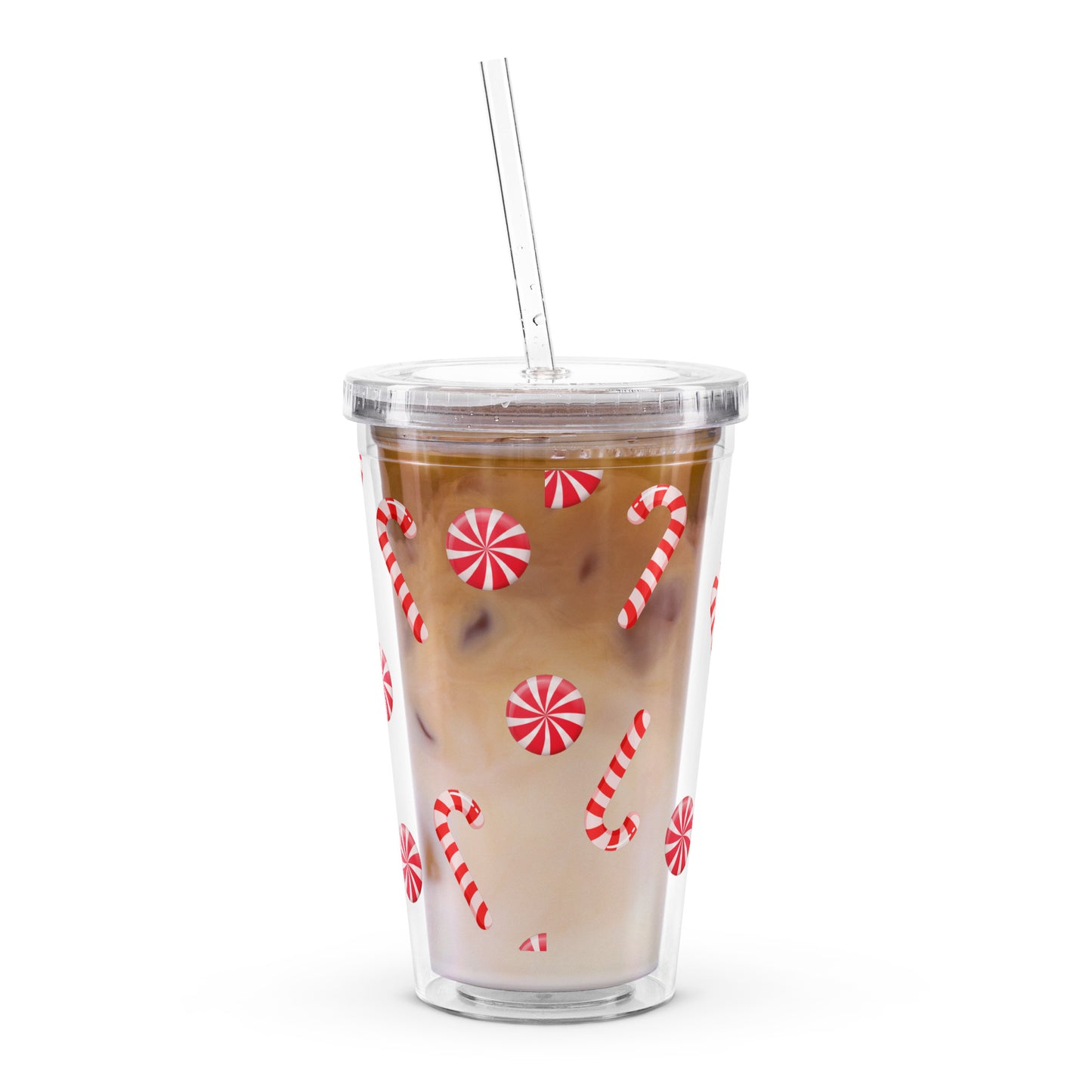 Christmas Candy Cane Clear Tumbler