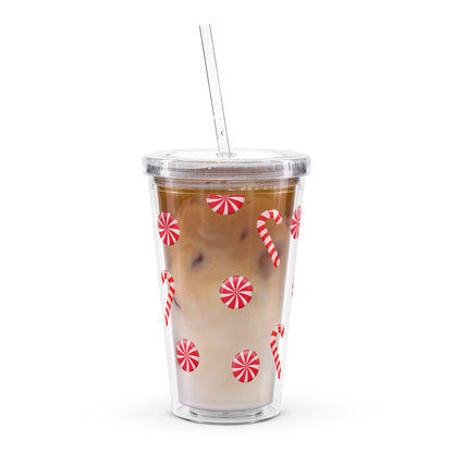 Christmas Candy Cane Clear Tumbler