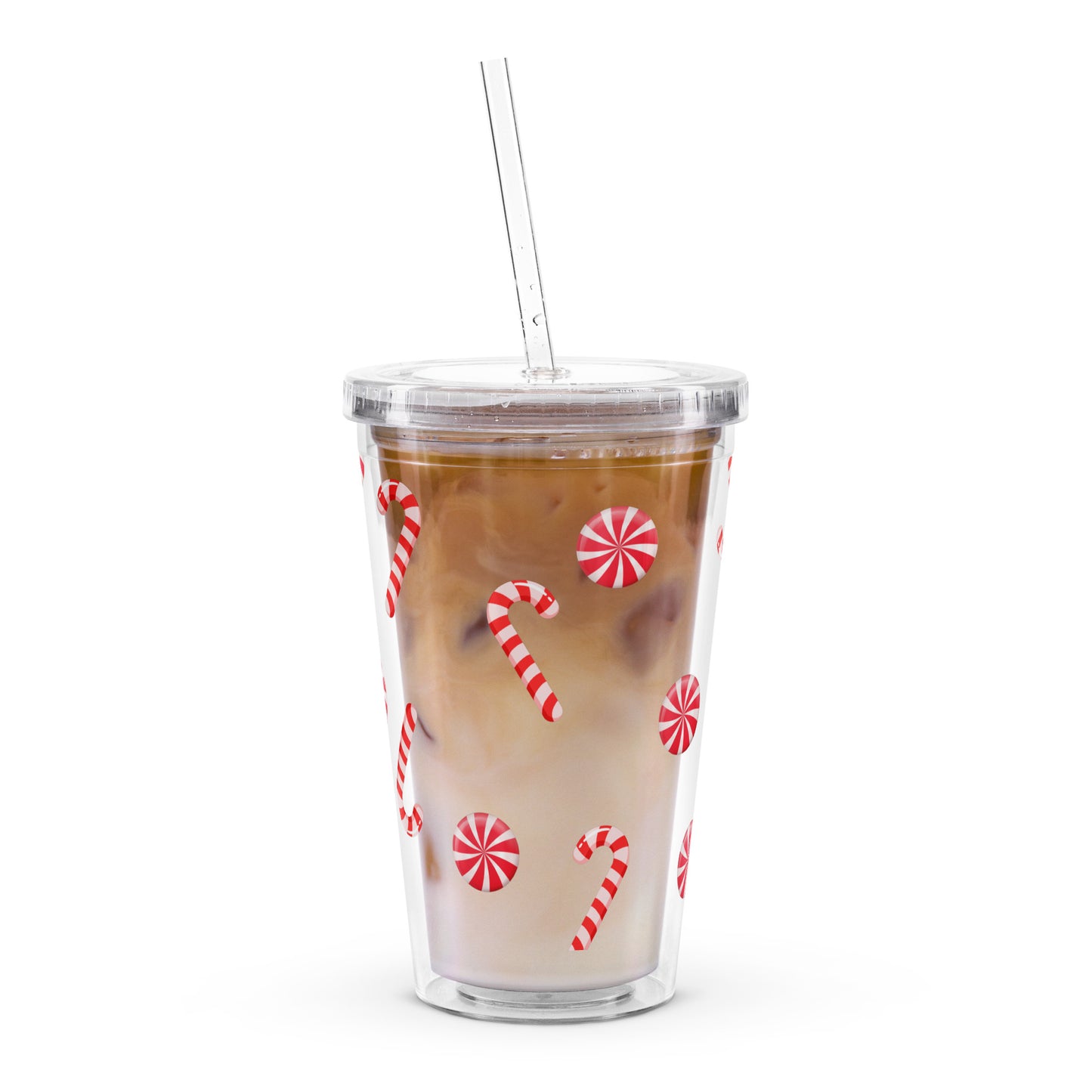 Christmas Candy Cane Clear Tumbler