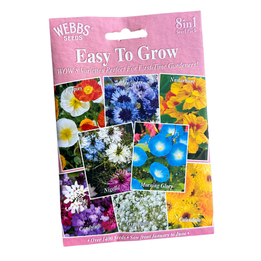 Webbs 8 in 1 Seed Packs -Easy To Grow Flowers Seeds Gardening - Salad Vegetable Patch Herbs & Chillies Super Veggies