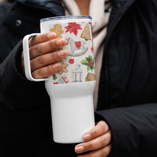 Christmas Tumbler - Travel mug with a handle